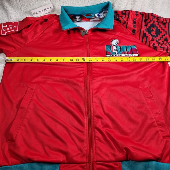 Starter Red Michael Strahan NFL Super Bowl LVII Embroidered Track Jacket Sz XL - Picture 3 of 14